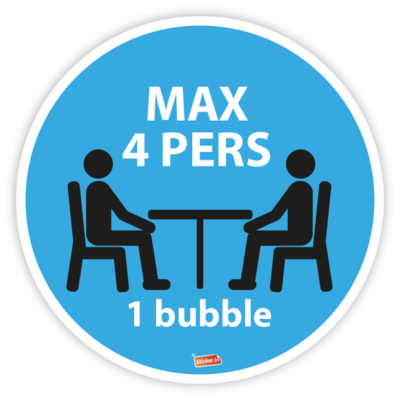Horeca sticker "Max 4 pers" (21cm)