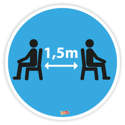 Horeca sticker "afstand tussen tafels" (21cm)