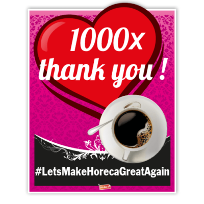 1000x Thank you Horeca Sticker