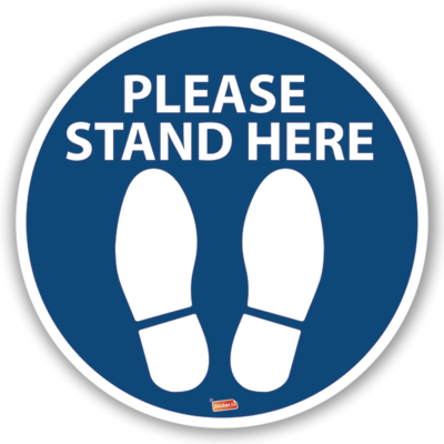 vloersticker Please stand here (40cm)