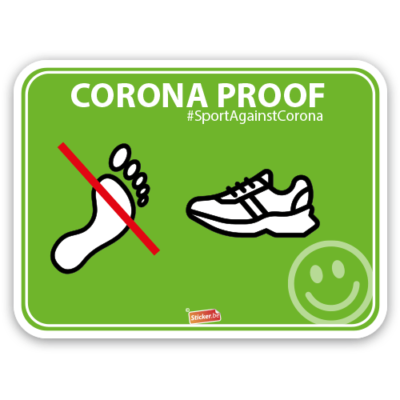 Corona sticker sportschoenen verplicht