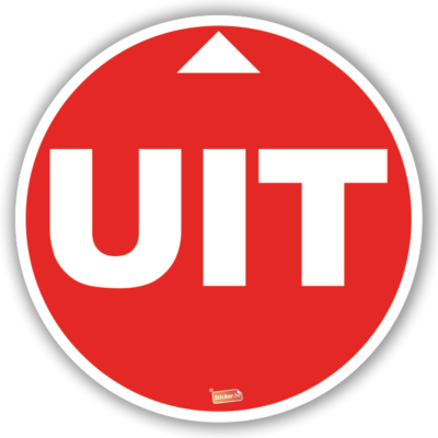Vloersticker rond "UIT" (30cm)