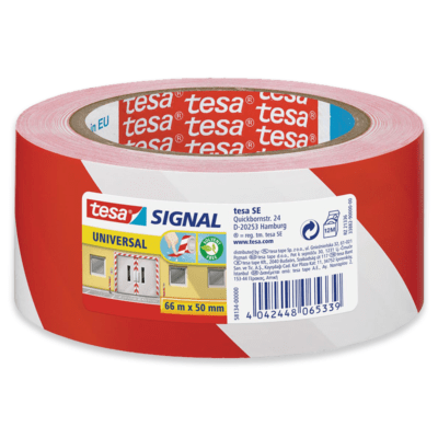 Tesa® kleefband  markering, rood/wit  50 mm x 66 m